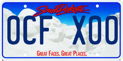 SD license plate 0CFX00