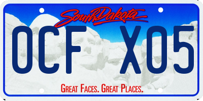SD license plate 0CFX05