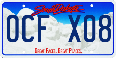 SD license plate 0CFX08