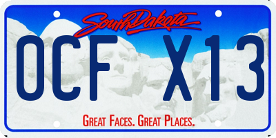 SD license plate 0CFX13