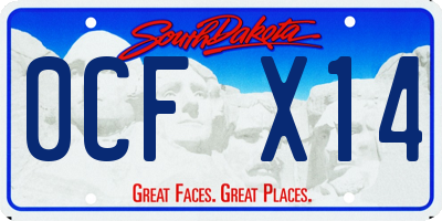 SD license plate 0CFX14