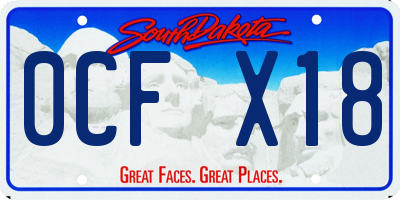 SD license plate 0CFX18