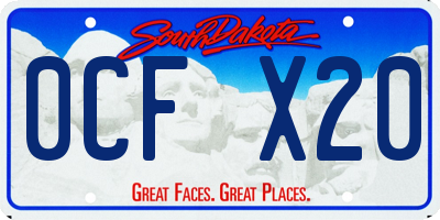 SD license plate 0CFX20