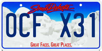 SD license plate 0CFX31
