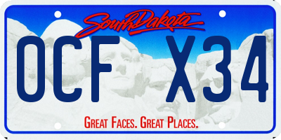 SD license plate 0CFX34