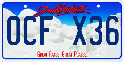 SD license plate 0CFX36