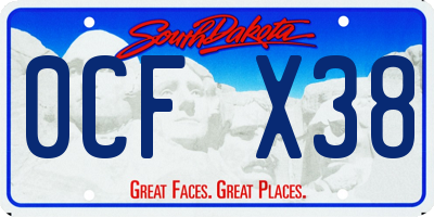 SD license plate 0CFX38