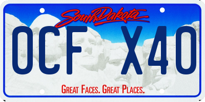 SD license plate 0CFX40