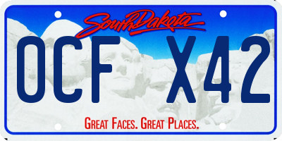 SD license plate 0CFX42