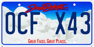 SD license plate 0CFX43
