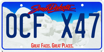 SD license plate 0CFX47