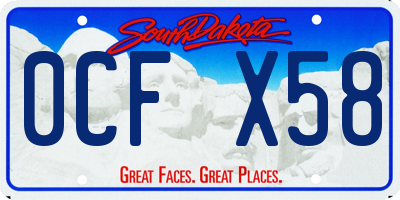 SD license plate 0CFX58