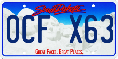 SD license plate 0CFX63