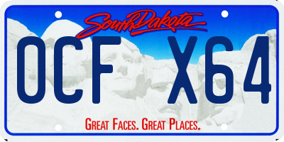 SD license plate 0CFX64