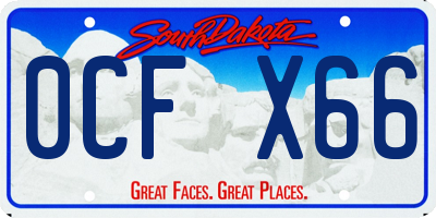 SD license plate 0CFX66