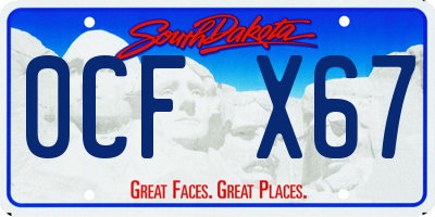 SD license plate 0CFX67