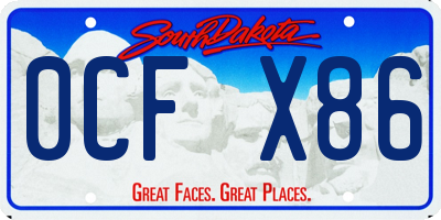 SD license plate 0CFX86