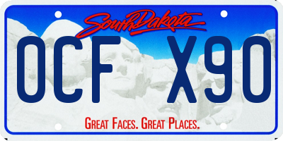SD license plate 0CFX90