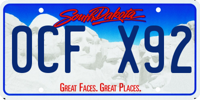 SD license plate 0CFX92