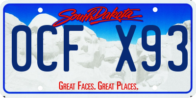 SD license plate 0CFX93