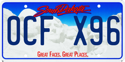 SD license plate 0CFX96