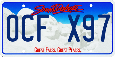 SD license plate 0CFX97