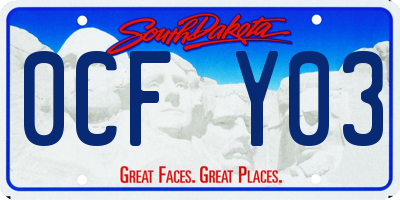 SD license plate 0CFY03