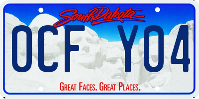SD license plate 0CFY04