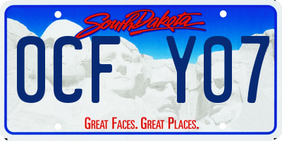 SD license plate 0CFY07