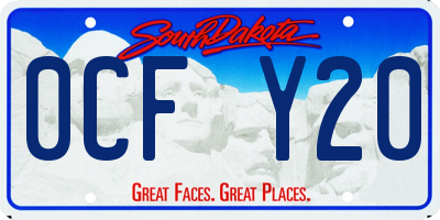 SD license plate 0CFY20