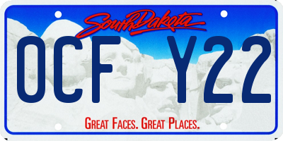 SD license plate 0CFY22
