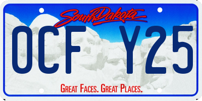 SD license plate 0CFY25