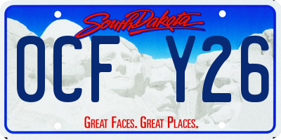 SD license plate 0CFY26