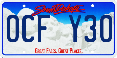SD license plate 0CFY30