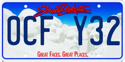 SD license plate 0CFY32