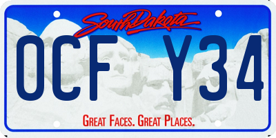 SD license plate 0CFY34