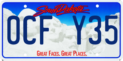 SD license plate 0CFY35