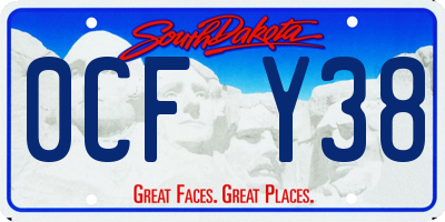 SD license plate 0CFY38