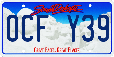 SD license plate 0CFY39
