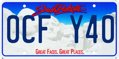 SD license plate 0CFY40