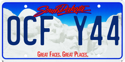 SD license plate 0CFY44