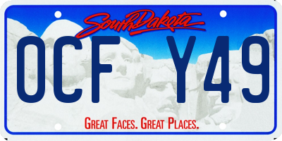 SD license plate 0CFY49