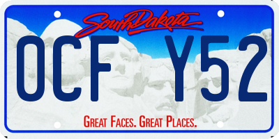 SD license plate 0CFY52