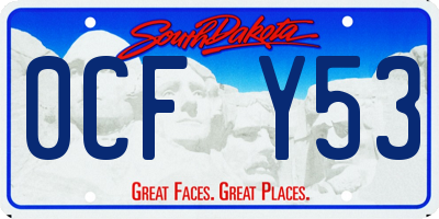 SD license plate 0CFY53