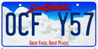 SD license plate 0CFY57