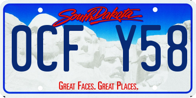 SD license plate 0CFY58