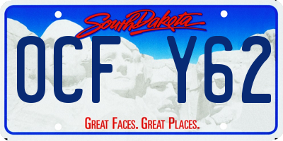 SD license plate 0CFY62