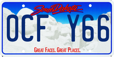 SD license plate 0CFY66