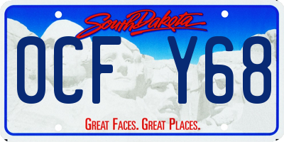 SD license plate 0CFY68