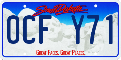 SD license plate 0CFY71